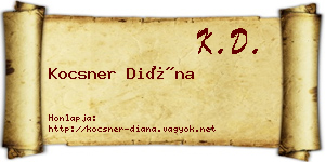 Kocsner Diána névjegykártya